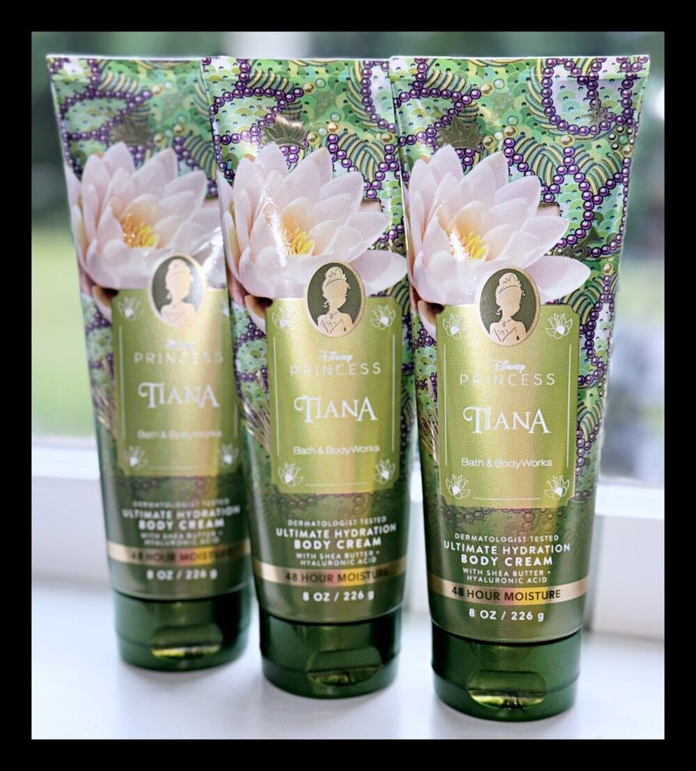 Bath & Body Works DISNEY PRINCESS TIANA 8oz Ultimate Hydration Body Cream x3